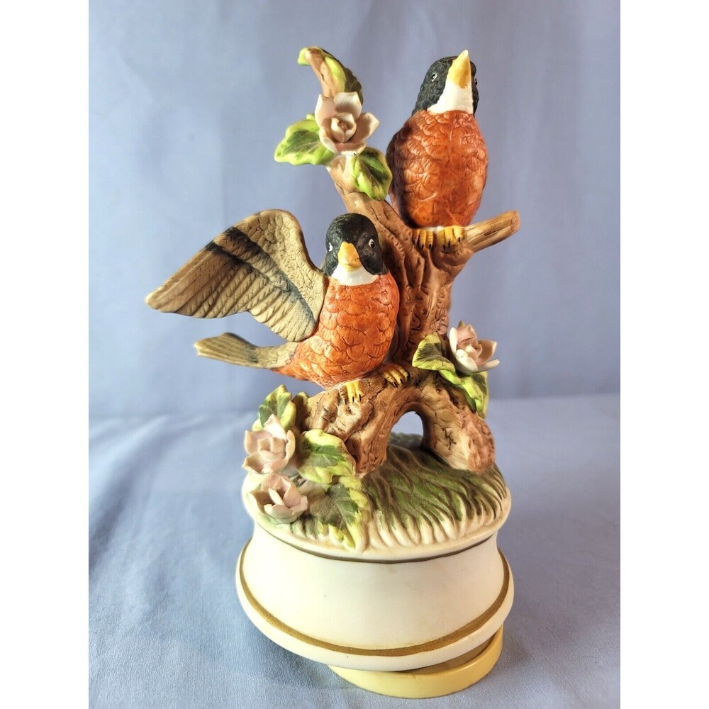 Robin Birds Music Box Vintage Price Products Royal Crown Working